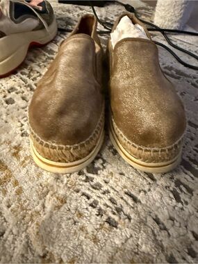 Jimmy Choo Metallic Brown Slip-On Espadrilles